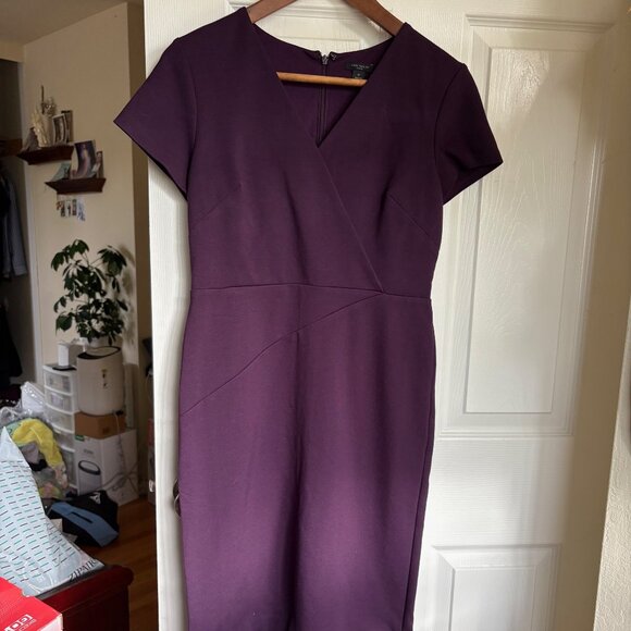 Women's Ann Taylor Petite Deep Purple Dress - Picture 1 of 7